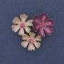Brooch pendant pink and purple enamel pink stones silver metal 31×34mm+