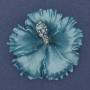 Brooch Pendant Flower Petunia Blue Matte Enamel Blue Crystals Silver Metal 51x51mm+