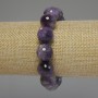 Amethyst Bead-cut Round Bracelet, 13mm diameter, 18cm length, stretch