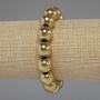 Hematite Bracelet Gold Color Smooth Bead, 12mm diameter ±, 18cm length stretch