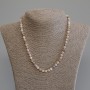 Necklace Pink Opal Faceted Cube Beads, diameter 5x5 mm ±, length 50 cm ± with clasp