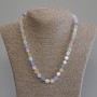Morganite Beads Cube, 7×7 mm diameter, length 50 cm ± with clasp