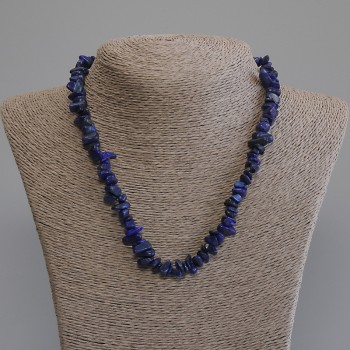 Lapis Lazuli Bead Necklace, chip form, diameter 6-13×2-7mm, length 50cm ± with clasp