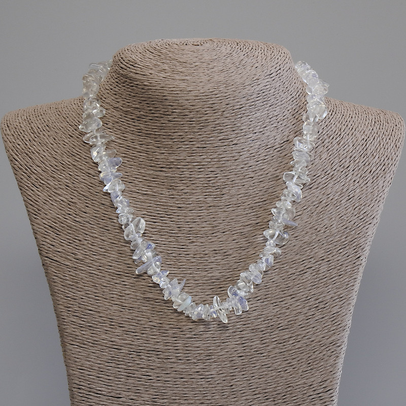 Moonstone Beads fragment, 6-10×2-5mm, length 50cm, with clasp