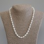 Necklace Pearlescent Bead grain, diameter 9×6mm±, length 50mm± with clasp