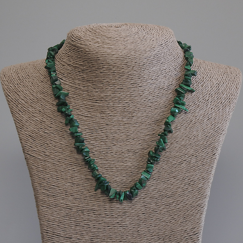 Malachite Chip Necklace, 4.5-11×2.5 mm Chips, 50 cm length