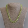 Chrysoprase Olivine Bead Necklace, faceted grain, 9.5×8mm ±, 3mm+ beads, length 50mm ± with clasp