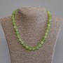 Chrysoprase Neclace Olivine Faceted Bead, 10 mm dia, approx 50 cm with clasp