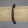 Bracelet with Natural Stone Silver Obsidian Multisided Beads, diameter 8x7mm+-, length 18cm +