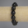 Bracelet with Natural Stone Sunstone Obsidian, smooth beads, 14mm diameter, length 18cm +