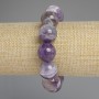 Amethyst Chevron Smooth Bead Bracelet, 16mm diameter, adjustable 18cm Stretch