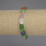 Bracelet Cat's Eye, Aquamarine and Moonstone Beads, faceted, diameter 10-12×8-9 mm ±, length 18 mm ±, stretch