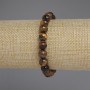 Tiger's Eye Bead Bracelet 8mm faceted rounds, 18cm adjustable stretch
