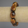 Tiger's Eye Bead Faceted Rolled Bead Bracelet, diameter 17-22×14-16mm ±, length 18cm ± stretch