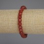 Carnelian Beaded Rondelle Bracelet, 8x6mm, 18cm length, stretch