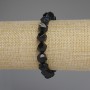 Bracelet, Black Onyx Multifold Cut, 10x8mm Diamonds, 18cm+ length, stretch
