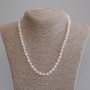Rose Quartz Beaded Cut Cube Necklace, 5mm± Diameter, 50cm± Length with Clasp