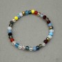 Bracelet with Czech Crystal Assortment Faceted Rondelle, 6x5mm diameter, 18cm adjustable stretch
