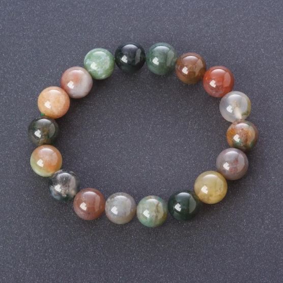 Jasper Bracelet Multicolor Smooth Bead, 8.5 mm Diameter (Stretch)