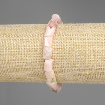 Bracelet Pink Opal Cabochon, 10-12×7-8mm, +-, diameter 18cm, stretch