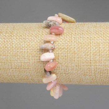 Bracelet Pink Opal Bead Heart</s>?>