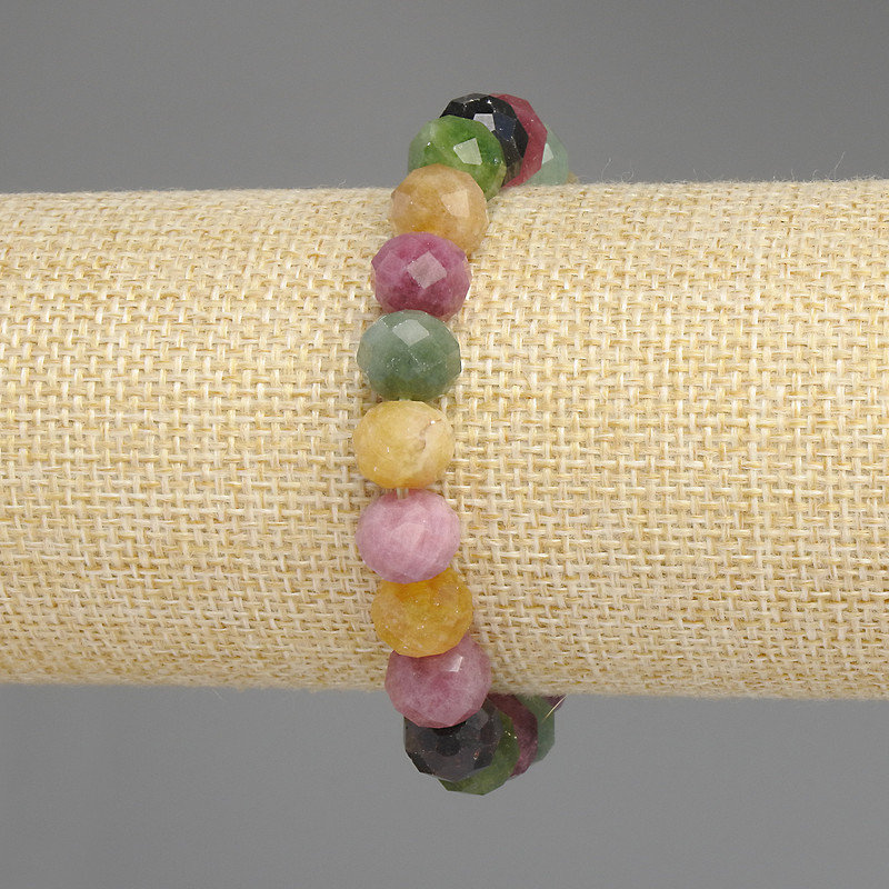 Turquoise? Wait: actually Turmalin is Tourmaline. So: Bracelet Tourmaline Beaded Rondelle, diameter 10x8mm, length 18cm, stretchy