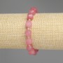 Tourmaline Bracelet with Faceted Diamond-Shaped Beads, 10x9mm approx. beads, 3mm+ seed beads, 18cm +/- length, elastic