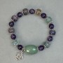 Bracelet Fluorite Bead 10mm+-Amethyst Bead, 8mm+- Jade Tubular 20x15mm+-, length 18cm Stretch
