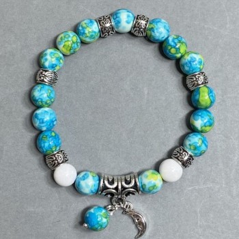Agate Variscite Bead Bracelet (individual bead) diameter 8.5mm±, length 18cm±, stretch
