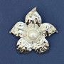 Brooch Pendant Flower Pearl Silver Metal 45mm+
