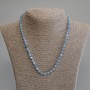 Aquamarine Beads Faceted Cube Necklace, 5x5mm, 50cm length with clasp