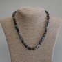 Snowy Obsidian Beads, faceted, diameter 11x6-7 mm ±, 3 mm seed beads ±, length 45 cm ±, with clasp