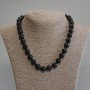 Agate Bead Necklace, Faceted Ball, 11.5 mm diameter, ~50 cm length with clasp