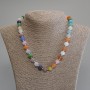 Colorful Cat's Eye Bead Necklace, smooth round beads 10mm diameter, length 50cm + 5cm extender chain