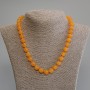 Cat’s Eye Necklace Orange Color Smooth Bead, diameter 9.5mm±, length 45cm + adjustable 5cm extender
