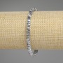 Hematite Bracelet, silver color, faceted square rondels 4x2 mm +-, length 18 cm +-, stretch