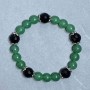 Bracelet Jade Bead, 8mm± Jade Balls with Bohemian Czech Crystal Faceted 10mm±, 18cm Length Elastic
