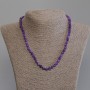 Sugilite Bead Necklace, faceted cube, 5x5 mm diameter ±, length 45 mm ± with clasp
