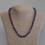 Amethyst Bead Necklace, smooth round 8mm diameter, length 50mm with clasp