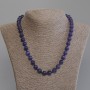 Purple Cat's Eye Necklace Smooth Bead, 9mm diameter ±, 50cm length ± with clasp