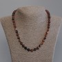Agate Bead Necklace smooth round bead 8mm diameter, length 50mm with clasp