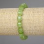 Chrysoprase Olivine Beaded Cubic Bracelet, 8.5×8.5 mm cube facets, beads 3 mm+, elastic, length 18 cm ±