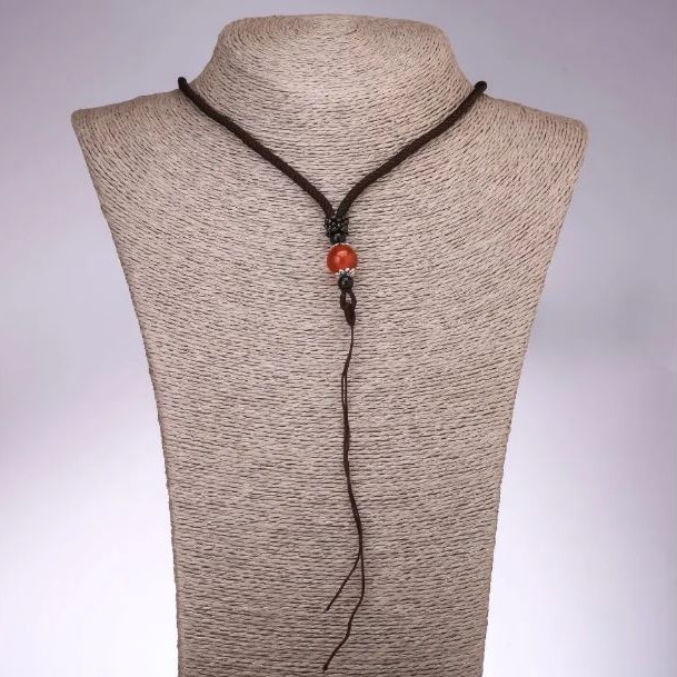 Bead Cord with Carnelian Bead, 65 cm