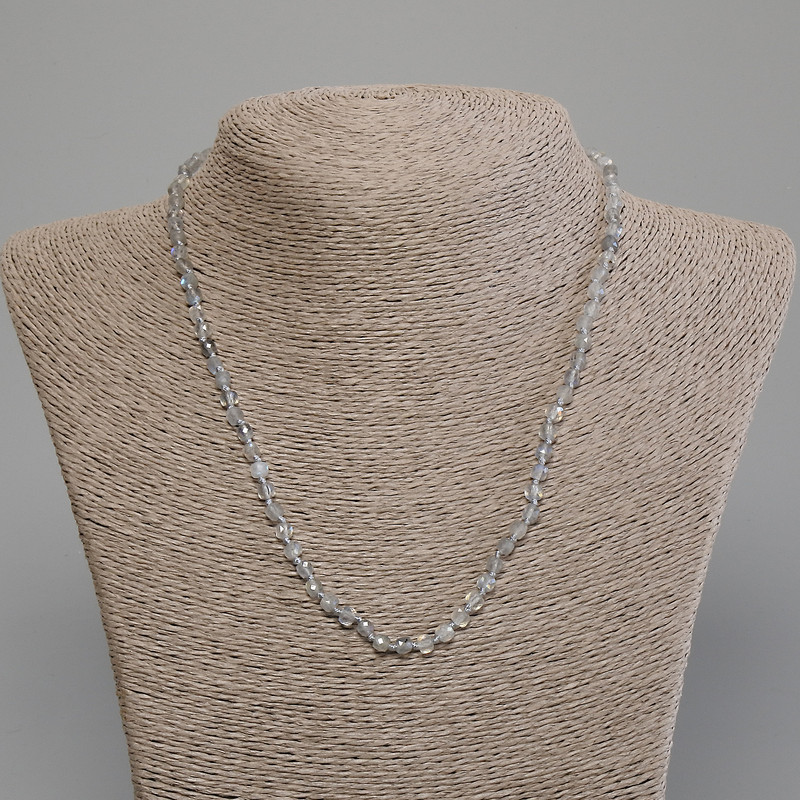 Labradorite Beads Faceted Cube, 4x4mm diameter, 45cm length +/- with clasp