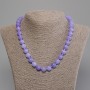 Aquamarine Necklace Smooth Bead, 10mm Diameter ±, Length 50cm ± with Clasp