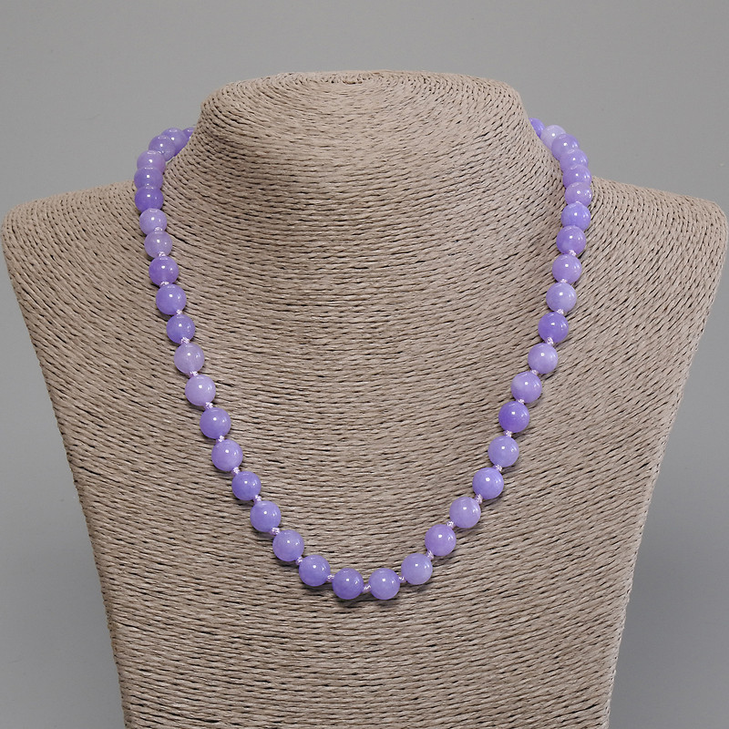 Aquamarine Necklaces smooth beads 8mm diameter, 50cm length with clasp