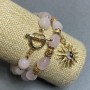Set of bracelets Pink Quartz faceted 12x10mm ±, length 20mm ±