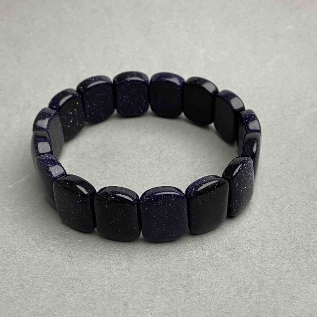 Bracelet Aventurine Night of Cairo link, diameter 15.5×12 mm±, length 18 cm ± stretch
