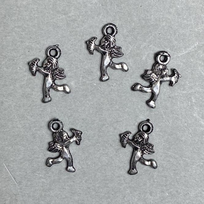CLEARANCE! Packaging 0.5 kg Finding pendant Amor plastic color dark silver, size 17x14x2mm± hole diameter 2mm