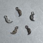 CLEARANCE! Pendant Hardware Moon, plastic, dark silver color, sizes 15x7, 5x4, 5mm±, hole diameter 2mm±, packaging 0.5kg